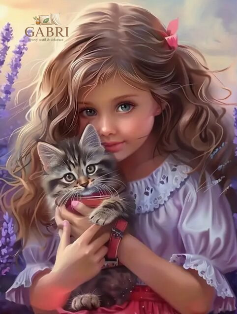 NORIMPEX Diamantové malování Dívka s kočkou 30x40cm