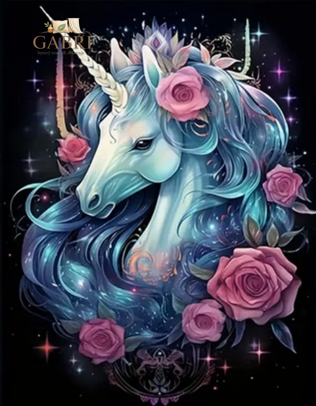 NORIMPEX Diamantové malování Elegantní jednorožec 30x40cm