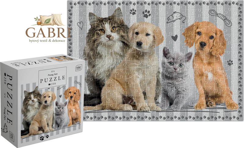 INTERDRUK Puzzle Mláďata: Štěňátka a koťátka 250 dílků