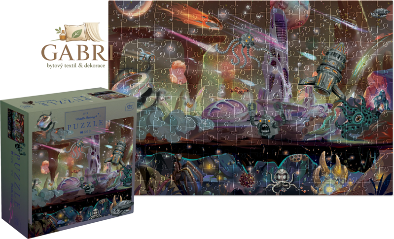 INTERDRUK Puzzle Mettalic Fantasy: Výprava do vesmíru 500 dílků
