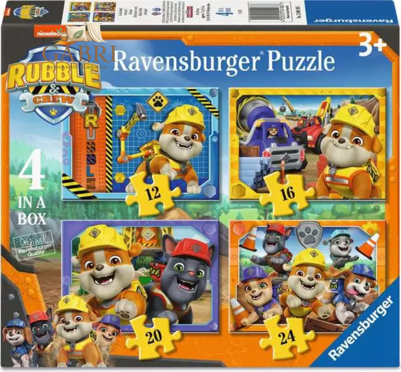 RAVENSBURGER Puzzle Rubble a jeho parta 4v1 (12,16,20,24 dílků)