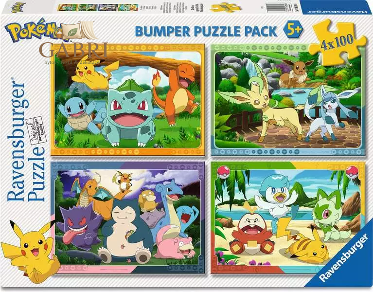 RAVENSBURGER Puzzle Pokémon 4x100 dílků