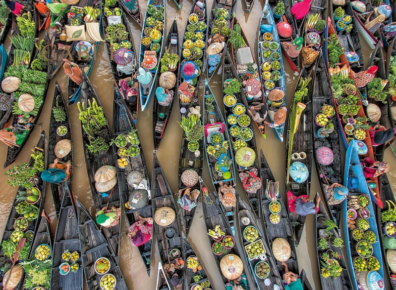 RAVENSBURGER Puzzle Tržiště v Indonésii 500 dílků