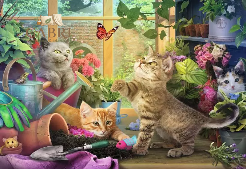 RAVENSBURGER Puzzle Mazaná koťátka XL 200 dílků