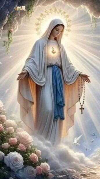 NORIMPEX Diamantové malování Svatá Matka Boží s růžencem 80x40cm