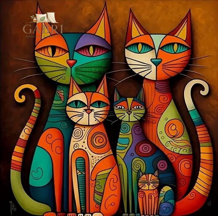 NORIMPEX Diamantové malování Kočky v moderním umění 30x40cm