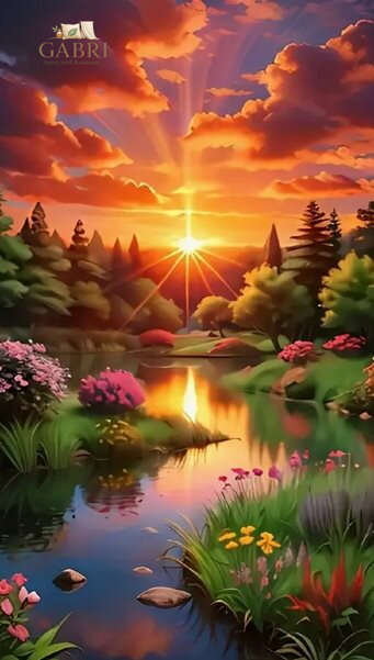 NORIMPEX Diamantové malování Západ slunce nad lesem 30x40cm