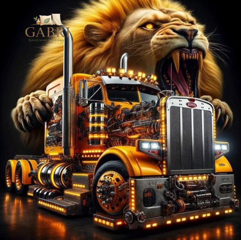 NORIMPEX Diamantové malování Kamion se lvem 30x40cm