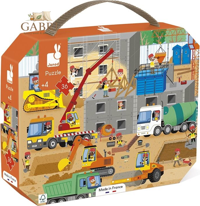 JANOD Puzzle v kufříku Stavba 36 dílků