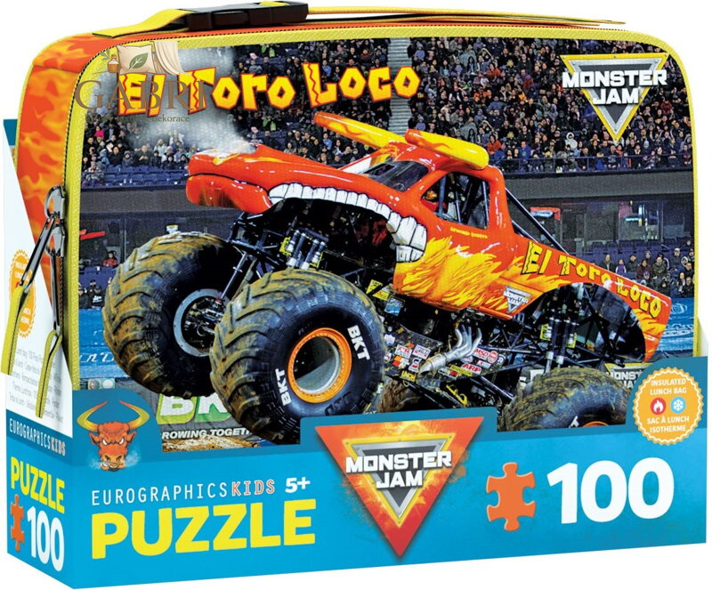 EUROGRAPHICS Puzzle ve svačinovém boxu El Toro Loco Monster Jam 100 dílků