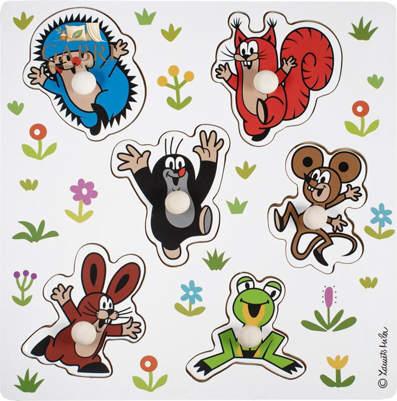 TEDDIES Dřevěná vkládačka Krteček a kamarádi