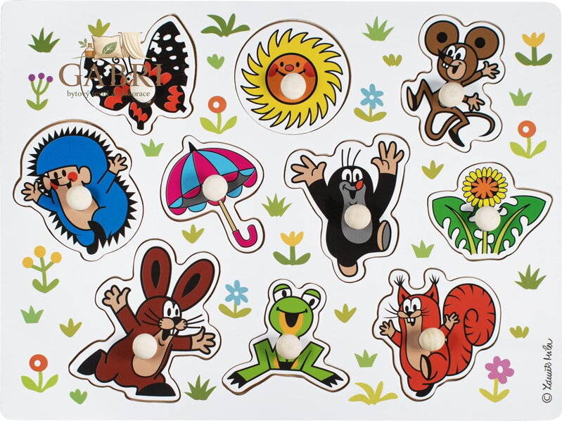 TEDDIES Dřevěná vkládačka Krteček