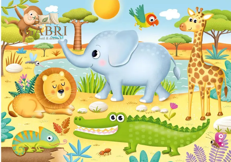 DINO Puzzle Africká zvířátka XL 15 dílků