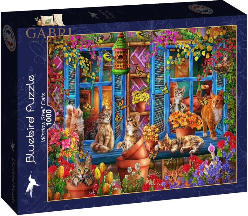 BLUEBIRD Puzzle Parapet s kočkami 1000 dílků
