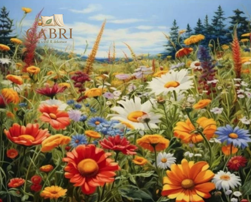 NORIMPEX Diamantové malování Rozkvetlá louka 30x40cm