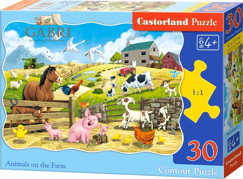 CASTORLAND Puzzle Zvířátka na farmě 30 dílků