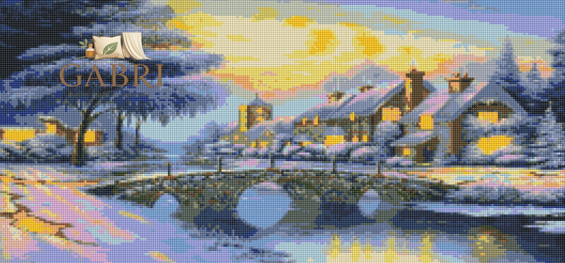 NORIMPEX Diamantové malování Zasněžený most 80x40cm