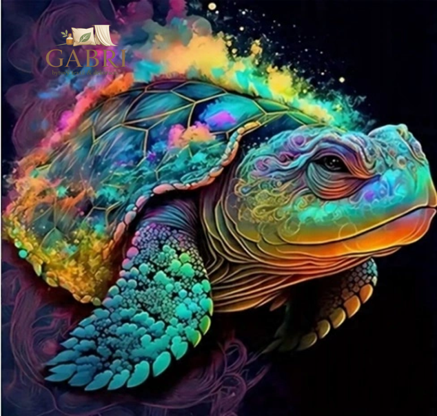 NORIMPEX Diamantové malování Abstraktní barevná želva 30x40cm