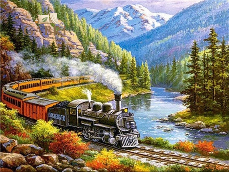 NORIMPEX Diamantové malování Vlak v horském údolí 30x40cm