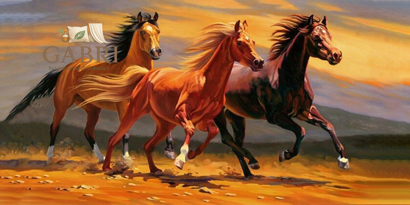 NORIMPEX Diamantové malování Tři koně na písku 30x40cm