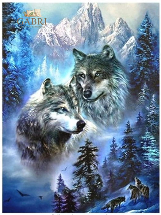 NORIMPEX Diamantové malování Dva vlci v horách 30x40cm