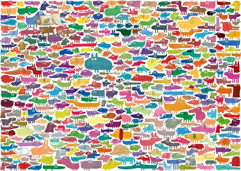RAVENSBURGER Puzzle 387 psů & 1 kočka XXL 300 dílků