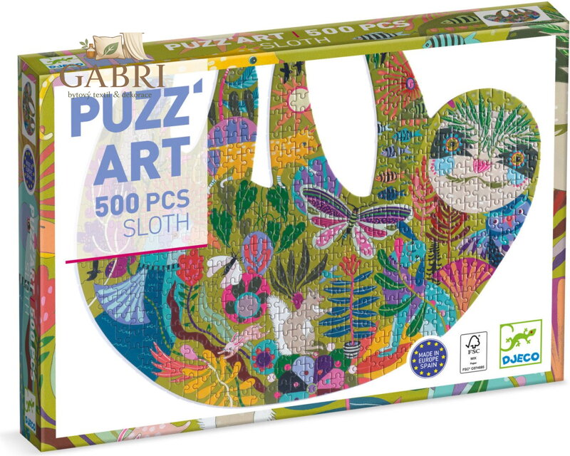 DJECO Obrysové puzzle Lenochod 500 dílků