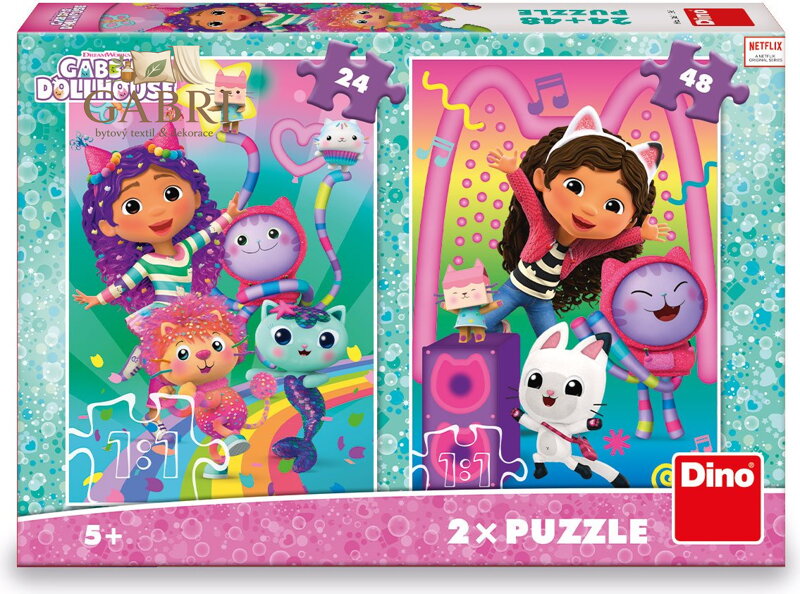 DINO Puzzle Gábinin kouzelný domek: Disco párty 24+48 dílků