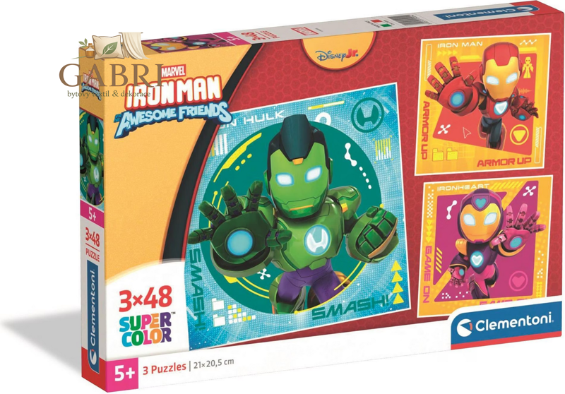 CLEMENTONI Puzzle Iron Man a jeho úžasní přátelé 3x48 dílků