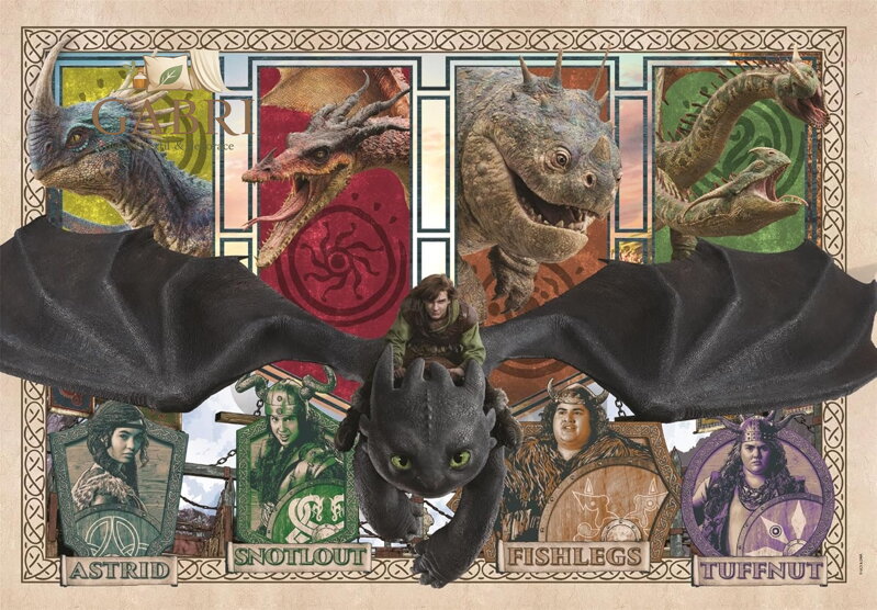 CLEMENTONI Puzzle Jak vycvičit draka SUPER 300 dílků