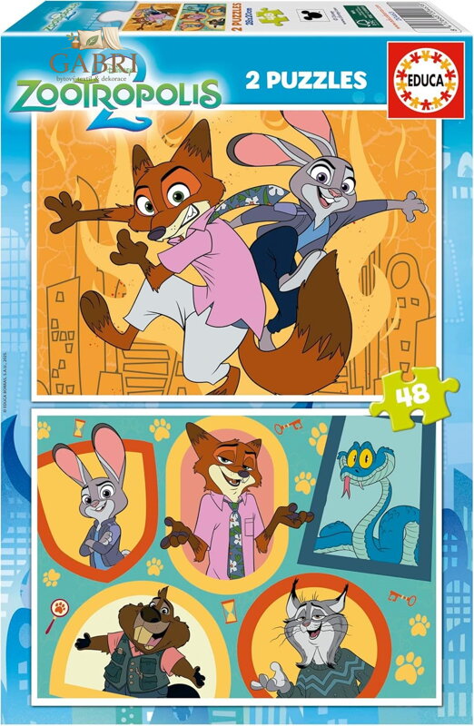 EDUCA Puzzle Zootropolis 2, 2x48 dílků
