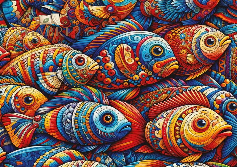 ART PUZZLE Puzzle Mozaikové ryby 1000 dílků