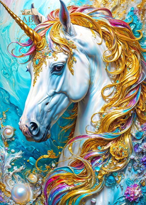 ENJOY Puzzle Zlatý jednorožec 1000 dílků