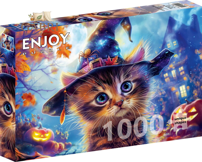 ENJOY Puzzle Malá čarodějnická kočka 1000 dílků