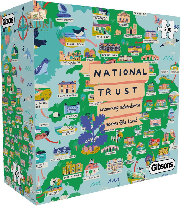 GIBSONS Puzzle National Trust: Po celé zemi 500 dílků