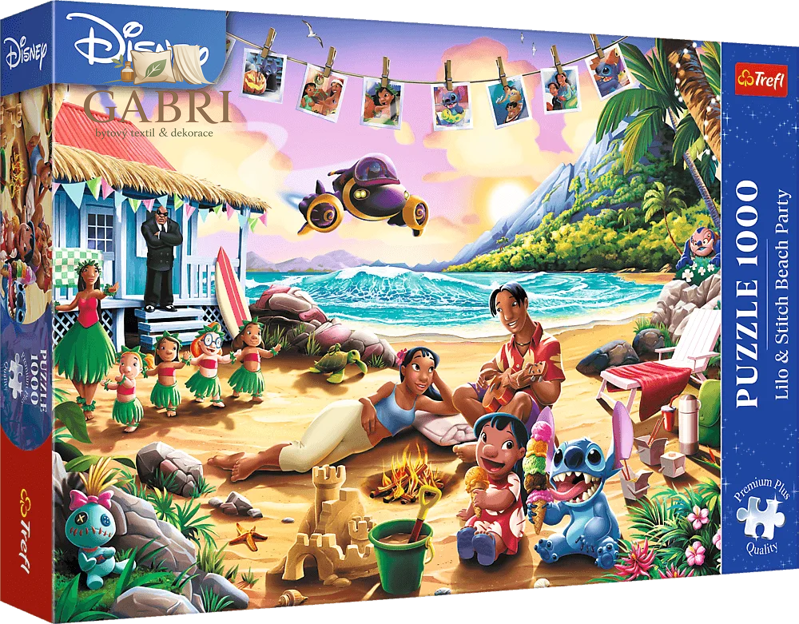 TREFL Puzzle Premium Plus Disney Lilo & Stitch: Plážová párty 1000 dílků