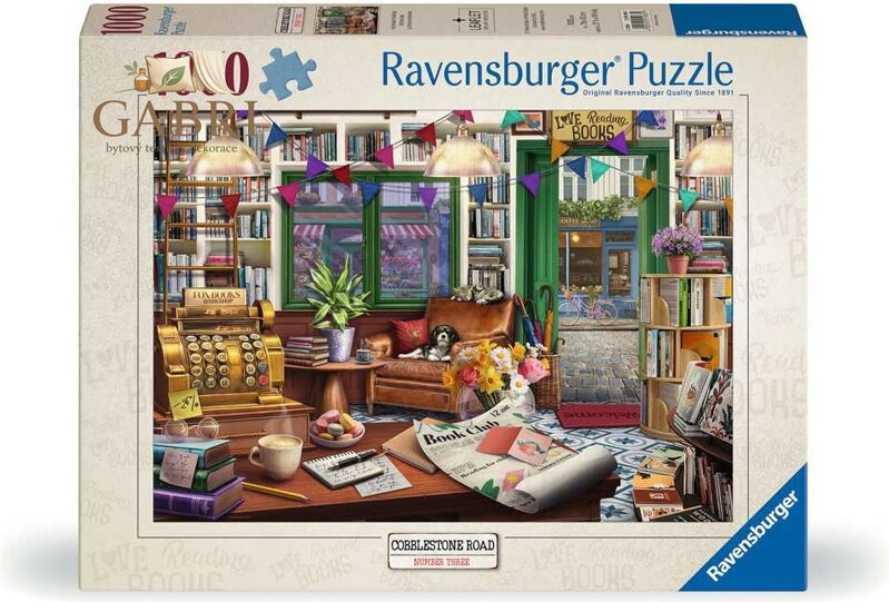 RAVENSBURGER Puzzle Cobblestone Road č.3: Kouzelné knihkupectví 1000 dílků