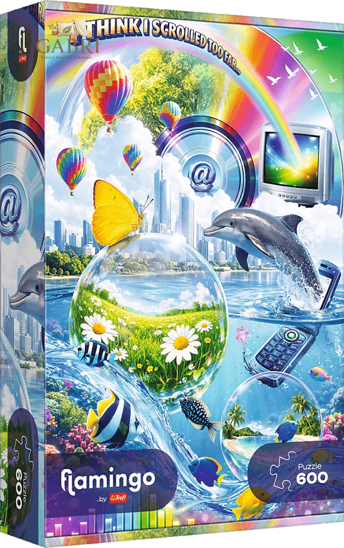 TREFL Puzzle Flamingo: Internetový chaos Y2K 600 dílků