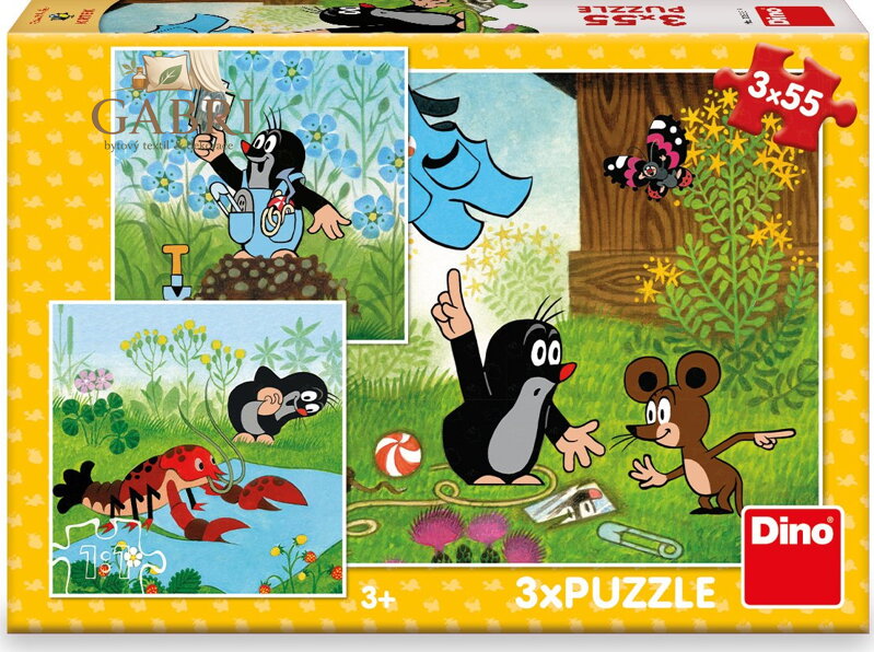 DINO Puzzle Krtek a kalhotky 3x55 dílků