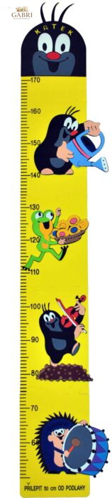 SPARKYS Dětský růstový metr Krtek - žlutý 5 dílků