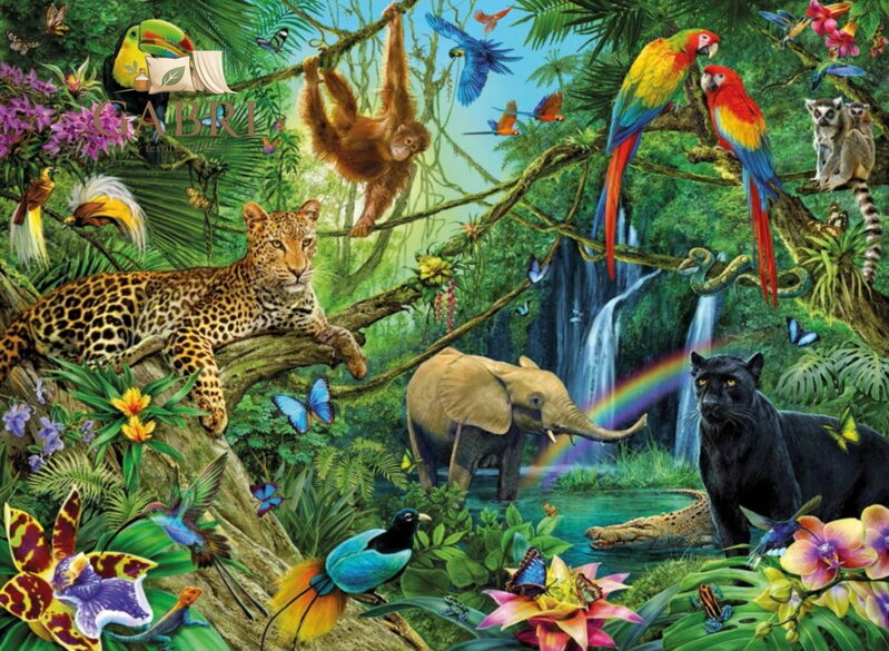 RAVENSBURGER Puzzle Zvířata v džungli XXL 200 dílků