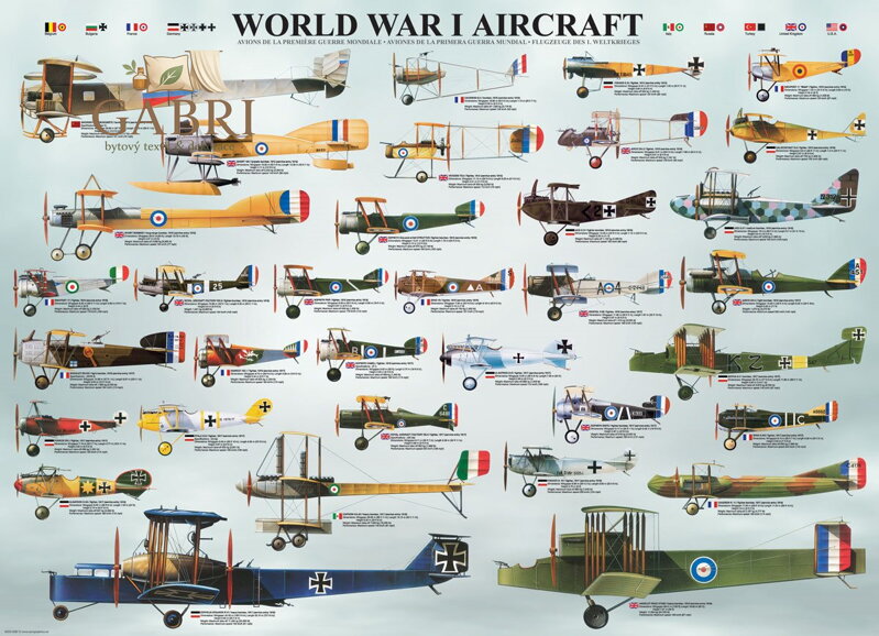 EUROGRAPHICS Puzzle Letadla 1.světové války 1000 dílků