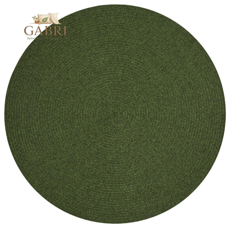 Kusový koberec Braided 105554 Green kruh – na ven i na doma