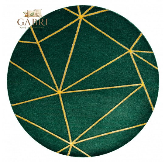 Kusový koberec Emerald 1013 green and gold kruh