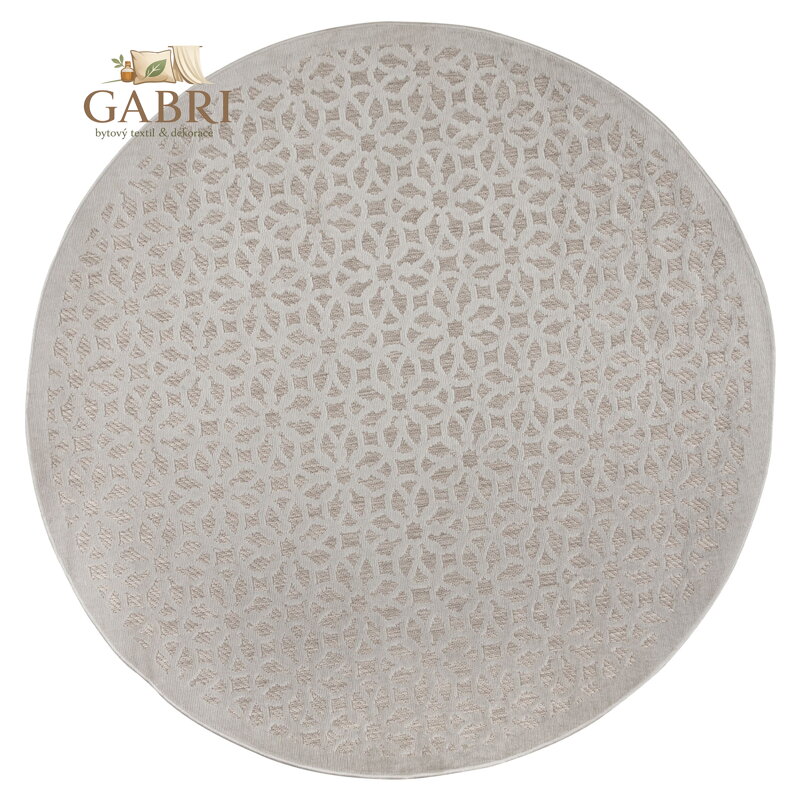 Kusový koberec Piatto Argento Silver kruh – na ven i na doma