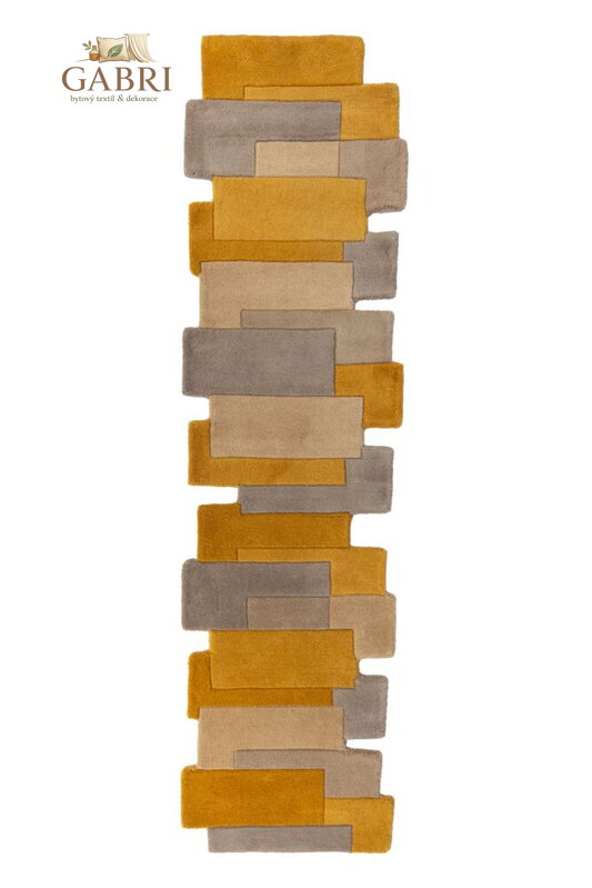 Běhoun Abstract Collage Ochre/Natural