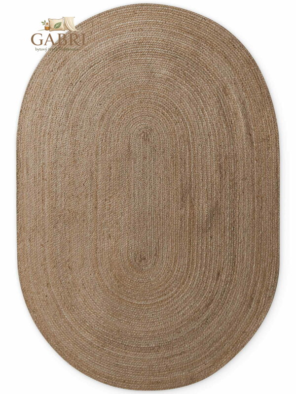 Kusový koberec Jute Braided 106006 Grey Brown ovál