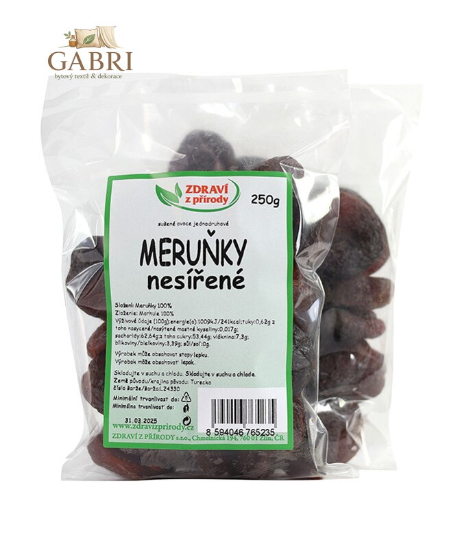 Meruňky nesířené 250g ZP 2297