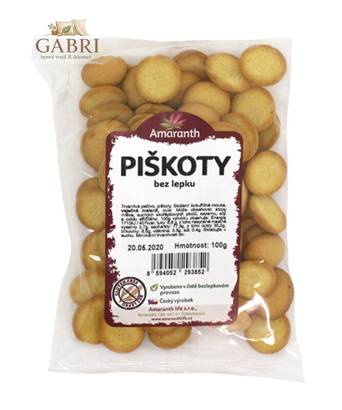 Piškoty bezlepkové 100g Amaranth bez lepku 182