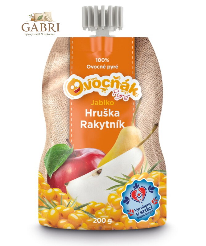 Pyré jablko hruška rakytník 200g Ovocňák bez lepku 1184